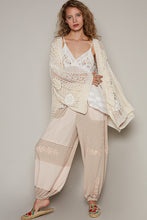 Load image into Gallery viewer, POL Oversized Fit Open Lace Top with White Lace Appliqués
