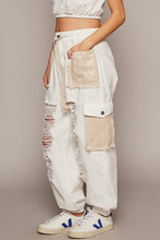 Load image into Gallery viewer, Loose Fitting Joggers with Contrasting Crochet by POL in Off White - Women&#39;s
