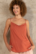 POL Orange Cami with Draped Neckline