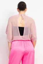 Load image into Gallery viewer, Metallic Pink and Silver Fishnet Sweater Top
