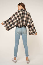 Load image into Gallery viewer, Wide Sleeve Snap Button Down Plaid Shirt Jacket
