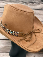 Load image into Gallery viewer, Cowboy Hat with Boho Band Accent by C.C.
