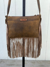 Load image into Gallery viewer, Paisley Crossbody Upcycled Leather Bag with Fringe by Keep It Gypsy

