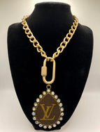 Upcycled Teardrop Necklace with Link Chain