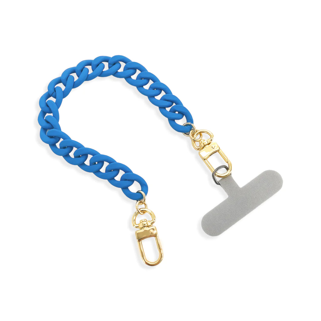 Matte Enamel Phone Wrist Chain - Blue