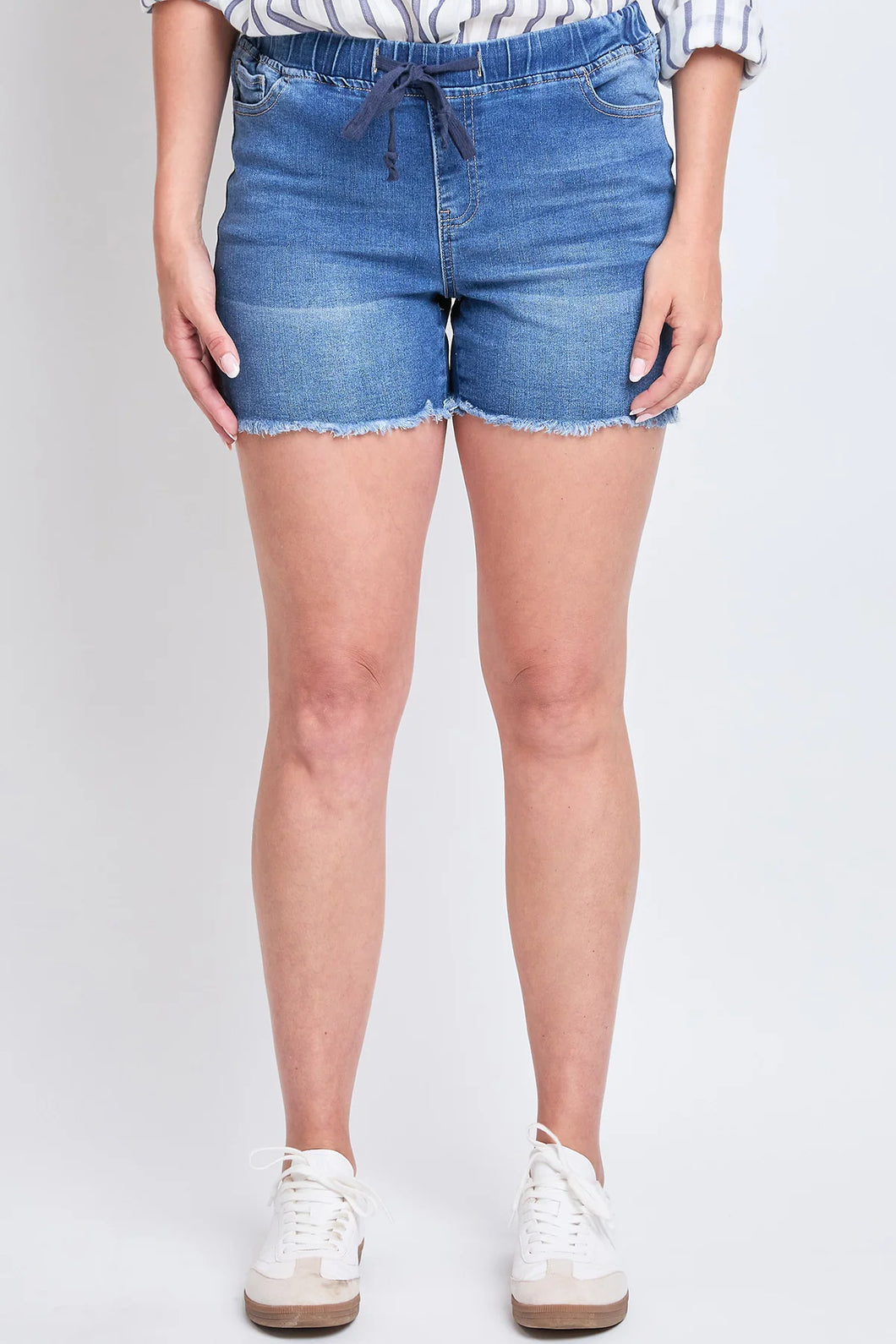 Frayed Hem Jogger Shorts by YMI