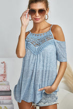 Load image into Gallery viewer, BiBi Front Crochet Lace Adjustable Strap Top
