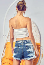 Load image into Gallery viewer, BiBi US Flag Theme Bleached Denim Shorts
