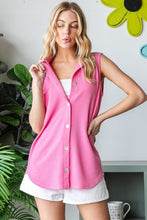 Load image into Gallery viewer, Heimish Full Size Texture Button Up Sleeveless Top
