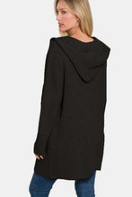 Load image into Gallery viewer, Zenana Hooded Open Front Sweater Cardigan
