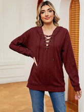 Load image into Gallery viewer, Katrina Lace-Up Long Sleeve Hoodie
