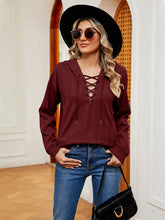 Load image into Gallery viewer, Katrina Lace-Up Long Sleeve Hoodie
