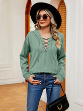 Load image into Gallery viewer, Katrina Lace-Up Long Sleeve Hoodie
