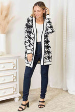 Load image into Gallery viewer, Woven Right Houndstooth Open Front Longline Cardigan
