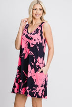 Load image into Gallery viewer, Heimish Full Size Floral V-Neck Tank Dress with Pockets
