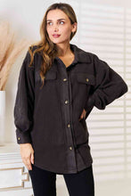 Load image into Gallery viewer, Heimish Cozy Girl Button Down Shacket - Charcoal
