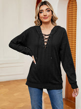 Load image into Gallery viewer, Katrina Lace-Up Long Sleeve Hoodie
