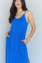 Load image into Gallery viewer, Ninexis Good Energy Cami Side Slit Maxi Dress in Royal Blue
