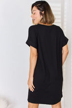 Load image into Gallery viewer, Zenana Full Size Rolled Short Sleeve V-Neck Dress
