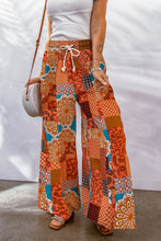 Load image into Gallery viewer, Bohemian Patchwork Drawstring Wide Leg Pants
