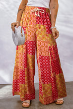 Load image into Gallery viewer, Bohemian Patchwork Drawstring Wide Leg Pants
