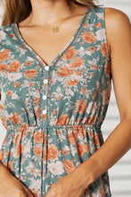 Load image into Gallery viewer, Double Take Floral V-Neck Tiered Sleeveless Dress
