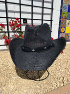 Black Cowboy Hat with Studded Leather Band