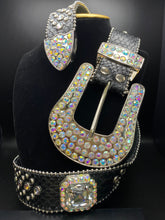 Load image into Gallery viewer, Rhinestone Belt with Large Stones and Silver Studs
