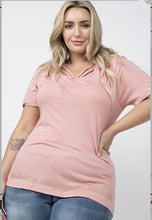 Load image into Gallery viewer, Dusty Pink Crisscross Top - Curvy
