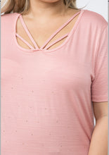 Load image into Gallery viewer, Dusty Pink Crisscross Top - Curvy
