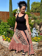 Boho Maxi Skirt with Print - Women's