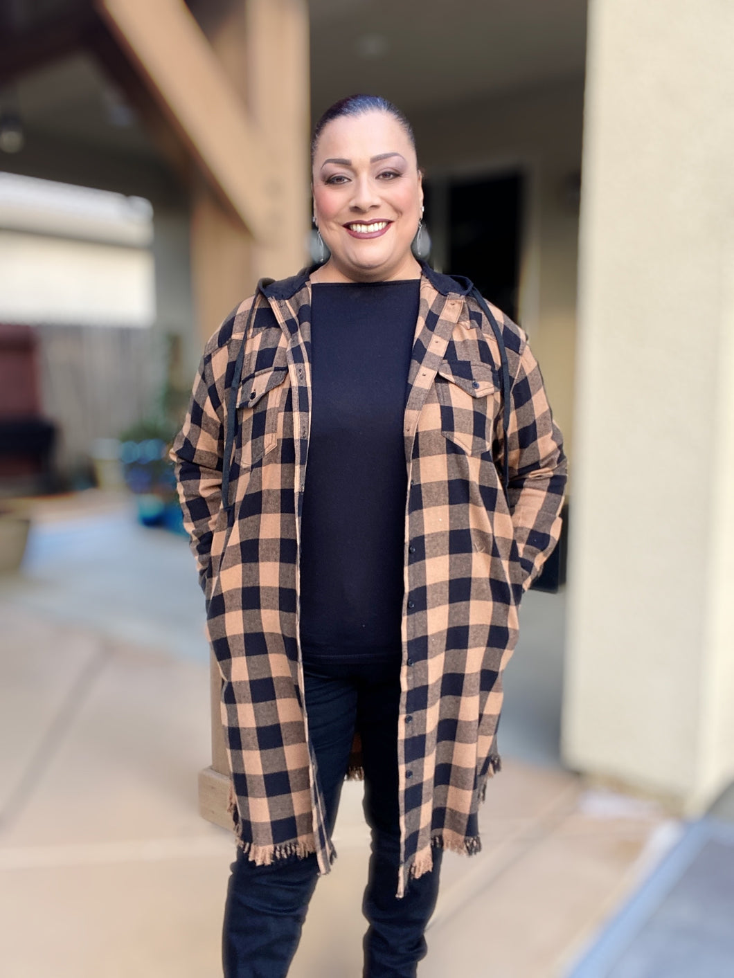 Buffalo Plaid Long Sleeve Shirt Jacket