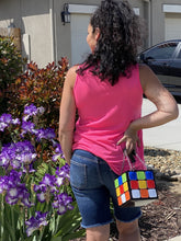 Load image into Gallery viewer, Neon Pink Sleeveless Top With Tie Dye - Women&#39;s
