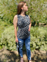 Load image into Gallery viewer, Leopard Print Knot-Front Sleeveless Top - Women&#39;s
