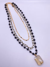 Load image into Gallery viewer, Multi Strand Necklace with Crystal Charm
