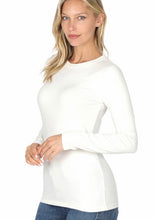 Load image into Gallery viewer, Microfiber Long Sleeve Round Neck Tee - Curvy
