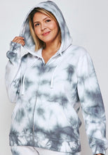 Load image into Gallery viewer, Tie Dye Zip Up Hoodie by Reflex - Curvy
