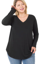 Load image into Gallery viewer, Long Sleeve V-Neck Top - Curvy
