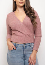 Load image into Gallery viewer, Ribbed Knit Surplus Crop Top - Curvy
