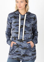 Load image into Gallery viewer, Navy Camouflage Hoodie - Women&#39;s
