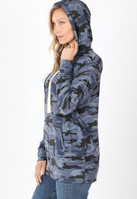 Load image into Gallery viewer, Navy Camouflage Hoodie - Women&#39;s
