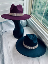 Load image into Gallery viewer, Wide Brim Hat with Rhinestones
