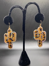 Load image into Gallery viewer, Leopard Cactus with Rhinestone Earrings
