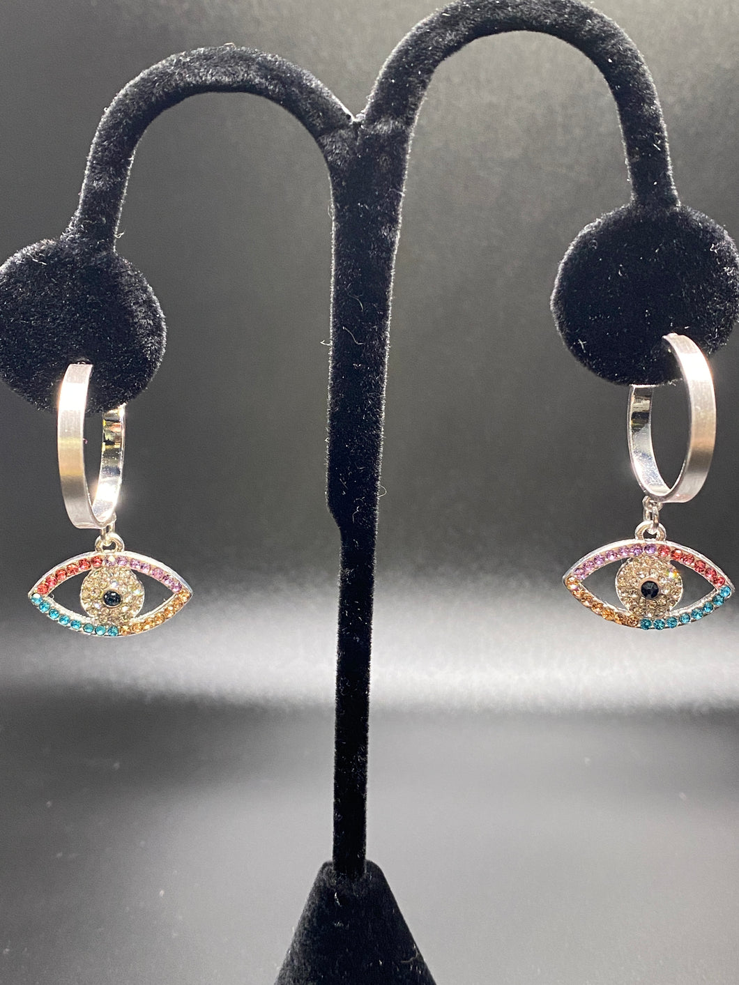 Multi Color Evil Eye Earrings