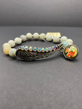 Load image into Gallery viewer, Wing Stone Bracelet with Rose Charm
