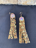 Leopard Fringe Bling Earrings