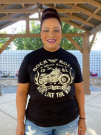Rock and Roll Motorcycle Graphic Tee - Women's