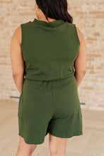 Load image into Gallery viewer, Sleeveless V-Neck Romper in Army Green
