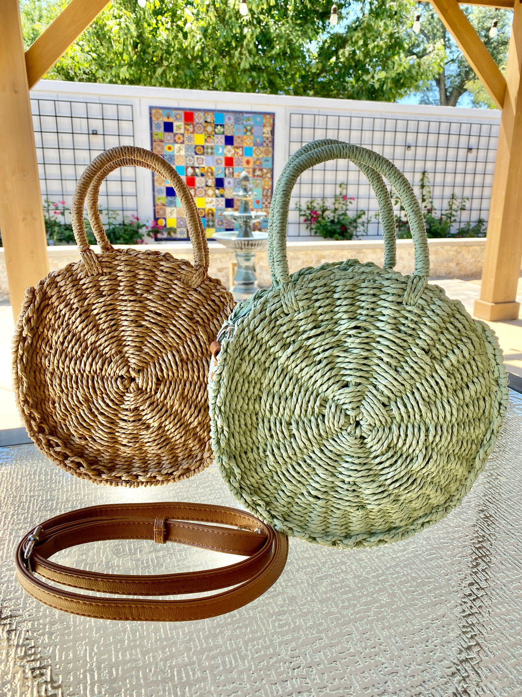 Circular Woven Crossbody Boho Bag