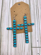 Turquoise Cross Earrings